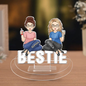 Support à secouer personnalisé en acrylique « Friends Forever » – Cadeau pour meilleures amies, meilleures amies et sœurs