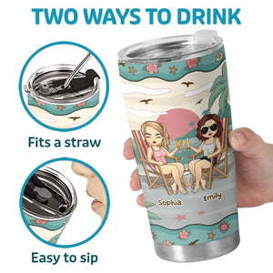 Un véritable ami est un ami pour toujours - Gobelet personnalisé Bestie - Cadeau de vacances d'été pour les meilleures amies, BFF, sœurs
