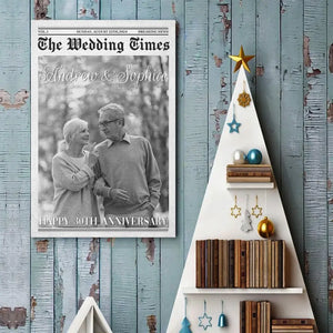 Photo personnalisée embrassant le voyage de la vie, main dans la main - Affiche verticale personnalisée pour couple - Cadeau pour mari et femme, anniversaire
