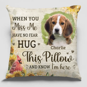 Coussin photo personnalisé : comblez le vide dans vos bras avec ce coussin personnalisé commémoratif. Cadeau de condoléances, cadeau pour les propriétaires d'animaux et les amoureux des animaux.