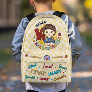 Premier jour d'école ! Réveille-toi ! - Sac à dos enfant personnalisé - Cadeau de rentrée scolaire pour enfant