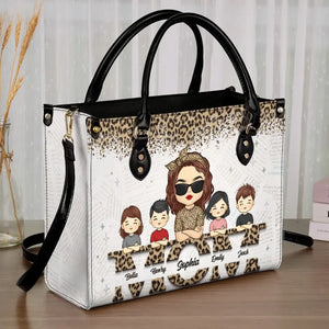 Les grands-mères sont des mamans avec beaucoup de glaçage - Sac à main en cuir personnalisé pour la famille - Cadeau pour maman, grand-mère