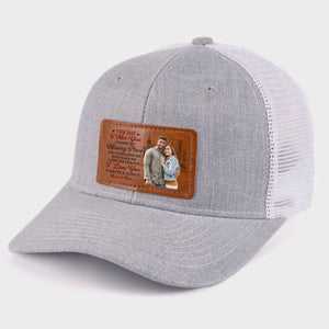 Photo personnalisée « J'ai trouvé la pièce manquante quand je t'ai rencontré » - Chapeau en cuir personnalisé pour couple - Cadeau pour mari et femme, anniversaire