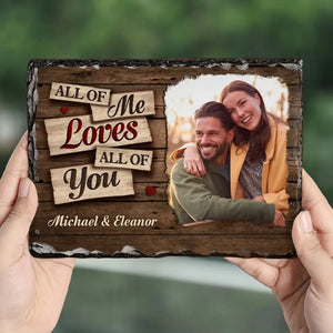 Photo personnalisée « Tout de moi, tout de toi » – Pierre rectangulaire personnalisée avec support pour couple – Cadeau pour mari et femme, anniversaire