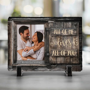 Photo personnalisée « Tu es mon œuvre d'art préférée » - Pierre rectangulaire personnalisée avec support pour couple - Cadeau pour mari et femme, anniversaire