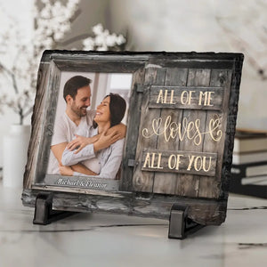 Photo personnalisée « Tu es mon œuvre d'art préférée » - Pierre rectangulaire personnalisée avec support pour couple - Cadeau pour mari et femme, anniversaire