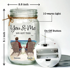 J'ai trouvé celui que mon âme aime - Lampe personnalisée en pot Mason pour couple - Cadeau pour couple, mari et femme, anniversaire