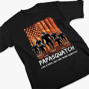Papa Bigfoot comme un papa normal mais plus accroupi - T-shirt unisexe personnalisé pour la famille, sweat à capuche, sweat-shirt - Cadeau pour papa, grand-père