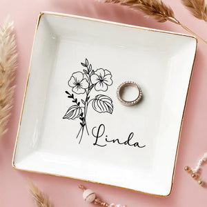 Une fleur s'épanouit pour sa propre joie - Plat à bijoux personnalisé Bestie - Cadeau pour meilleures amies, meilleures amies, sœurs