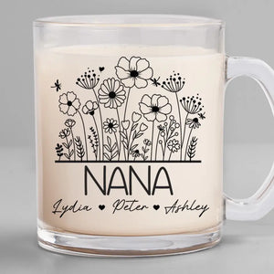 Fleurissez dans l'affection sans bornes d'une grand-mère - Tasse en verre personnalisée pour la famille - Cadeau pour maman, grand-mère