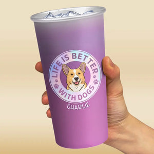 Juste une fille qui aime les chiens - Tasse personnalisée en aluminium changeant de couleur - Cadeau pour les propriétaires d'animaux et les amoureux des animaux