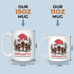 Quand la lune brille, Bigfoot Papa se lève - Tasse personnalisée familiale - Cadeau pour papa, grand-père