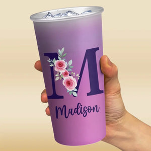 Sauvage et libre, comme une fleur - Tasse personnalisée en aluminium changeant de couleur - Cadeau pour vous-même, vos meilleures amies, vos meilleures amies, vos sœurs