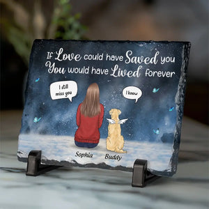 Ils ont laissé des empreintes de pattes sur mon cœur - Pierre commémorative rectangulaire personnalisée avec support - Cadeau de condoléances pour les propriétaires d'animaux et les amoureux des animaux