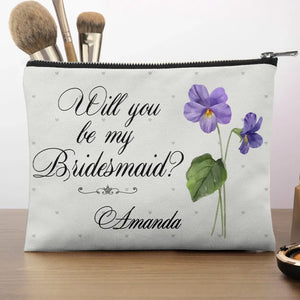 Trousse de maquillage personnalisée pour meilleure amie, côte à côte, aux côtés de la mariée - Cadeau de mariage, cadeau de demoiselle d'honneur pour meilleures amies, meilleures amies, sœurs