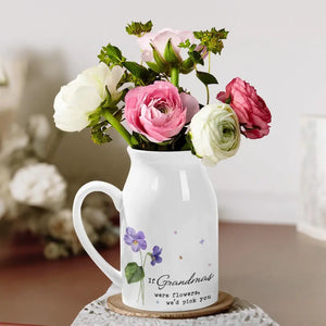 Nous sommes les fleurs préférées de grand-mère - Vase à fleurs personnalisé pour la décoration intérieure de la famille - Cadeau pour maman et grand-mère