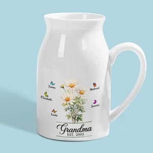 Grand-mère plante des graines d'amour qui fleurissent pour toujours - Vase à fleurs personnalisé pour la décoration intérieure - Cadeau de pendaison de crémaillère pour maman et grand-mère