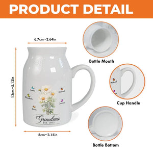 Grand-mère plante des graines d'amour qui fleurissent pour toujours - Vase à fleurs personnalisé pour la décoration intérieure - Cadeau de pendaison de crémaillère pour maman et grand-mère