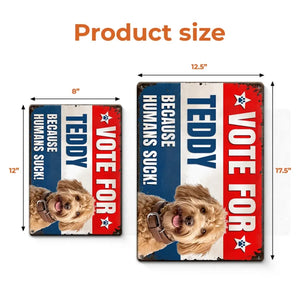 Photo personnalisée « Votez pour ces pattes » – Plaque en métal personnalisée pour chien et chat – Cadeau de pendaison de crémaillère pour propriétaires et amoureux des animaux