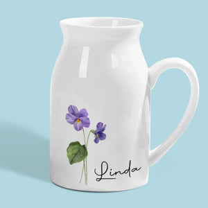 Chérir chaque instant avec grand-mère - Vase à fleurs personnalisé pour la décoration intérieure de la famille - Cadeau de pendaison de crémaillère pour maman et grand-mère