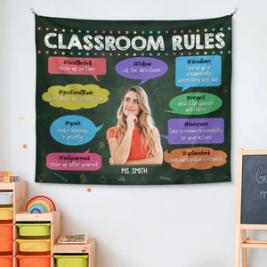 Photo personnalisée : Les meilleurs enseignants enseignent avec le cœur – Tapisserie personnalisée pour enseignant – Cadeau pour enseignant