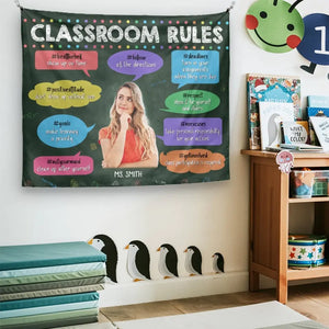 Photo personnalisée : Les meilleurs enseignants enseignent avec le cœur – Tapisserie personnalisée pour enseignant – Cadeau pour enseignant