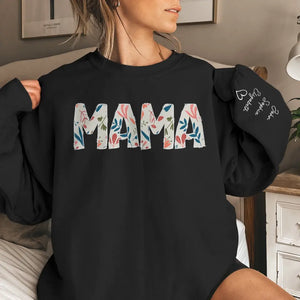 La maison est là où se trouve grand-mère - Sweat-shirt unisexe personnalisé avec motif sur la manche - Cadeau pour maman et grand-mère