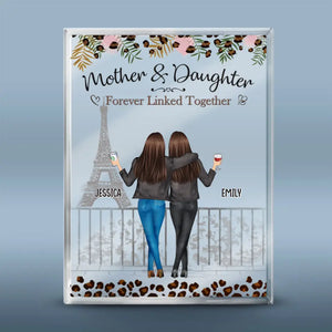 Liés à jamais - Plaque rectangulaire personnalisée en acrylique pour famille - Cadeau pour maman et fille