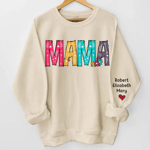 Maman, ton amour est mon ancre - Sweat-shirt unisexe personnalisé avec motif sur la manche - Cadeau pour maman, grand-mère