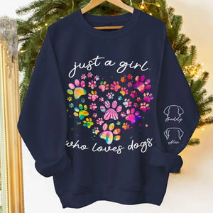 Le meilleur ami d'une fille a des pattes - Sweat-shirt unisexe personnalisé pour chien et chat avec motif sur la manche - Cadeau pour les propriétaires d'animaux et les amoureux des animaux