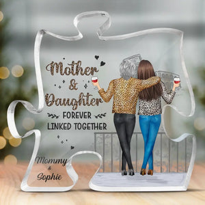Je suis né de l'amour, l'amour est ma mère - Plaque acrylique personnalisée en forme de puzzle familial - Cadeau pour maman, fille