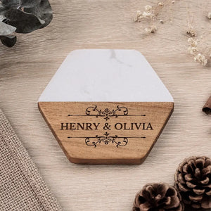 Ensemble, c'est un endroit merveilleux où être - Dessous de verre en bois et marbre personnalisé pour couple - Cadeau pour mari et femme, anniversaire
