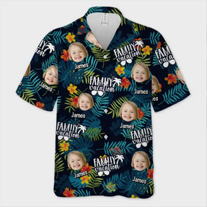 Photo personnalisée : l'été est le summum de la vie - T-shirt hawaïen tropical unisexe personnalisé pour la famille - Cadeau de vacances d'été, cadeau pour les membres de la famille