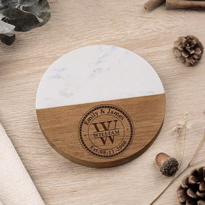 L'amour a été fait pour toi et moi - Dessous de verre en bois et marbre personnalisé pour couple - Cadeau pour mari et femme, anniversaire