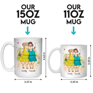 Les vrais amis ne sont jamais séparés, peut-être par la distance, mais jamais par le cœur - Tasse personnalisée Bestie - Cadeau pour les meilleures amies, BFF, sœurs