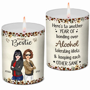 Levons nos verres à notre marque unique d'amitié - Bougie parfumée sans fumée personnalisée Bestie - Cadeau pour meilleures amies, meilleures amies et sœurs