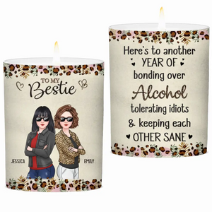 Levons nos verres à notre marque unique d'amitié - Bougie parfumée sans fumée personnalisée Bestie - Cadeau pour meilleures amies, meilleures amies et sœurs