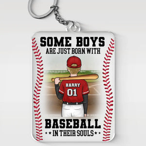 Pratiquez avec humilité, sans arrogance ! Porte-clés personnalisé en acrylique pour la famille ! Cadeau pour les membres de la famille, les joueurs de baseball et les passionnés de baseball.