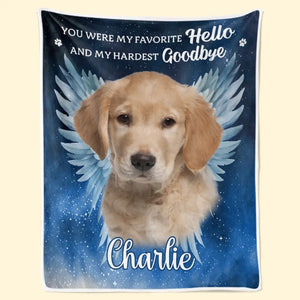 Photo personnalisée « Vos ailes étaient prêtes, mais mon cœur ne l'était pas » – Couverture commémorative personnalisée – Cadeau de condoléances pour les propriétaires d'animaux et les amoureux des animaux