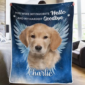 Photo personnalisée « Vos ailes étaient prêtes, mais mon cœur ne l'était pas » – Couverture commémorative personnalisée – Cadeau de condoléances pour les propriétaires d'animaux et les amoureux des animaux