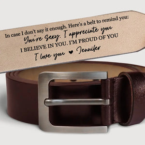 Votre sourire me fait sourire - Ceinture en cuir gravée personnalisée pour couple - Cadeau pour mari, petit ami, anniversaire