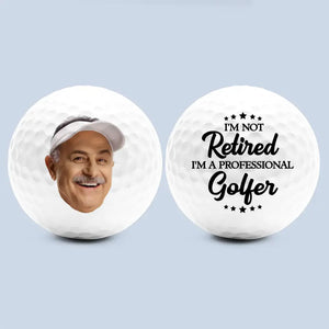 Photo personnalisée Je suis golfeur à temps plein - Balle de golf personnalisée - Cadeau d'appréciation et de retraite pour collègues, amis de travail, collègues