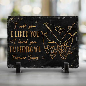 Je t'aime, à toi pour toujours - Pierre rectangulaire personnalisée avec support pour couple - Cadeau pour mari et femme, anniversaire