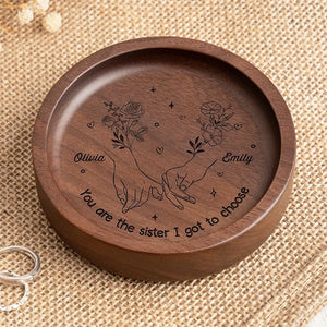 Tu es la sœur que j'ai choisie - Plat à bijoux en bois personnalisé Bestie - Cadeau pour meilleures amies, BFF, sœurs