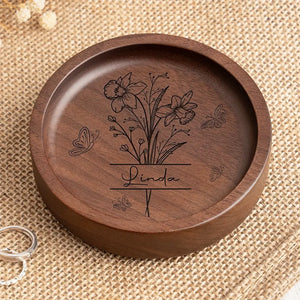 Les amis sont comme des fleurs dans le jardin de la vie - Plat à bijoux en bois personnalisé Bestie - Cadeau pour meilleures amies, meilleures amies, sœurs