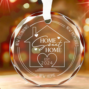 Nouvelle maison, nouveau départ, nouveaux souvenirs - Ornement en verre personnalisé pour couple - Cadeau pour mari et femme, anniversaire