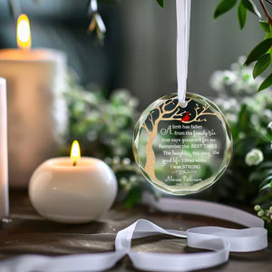 Souvenir des meilleurs moments - Ornement en verre personnalisé en forme de cercle - Cadeau de condoléances pour les membres de la famille