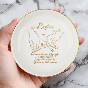 La vie est meilleure avec de vrais amis - Porte-bijoux personnalisé Bestie - Cadeau pour meilleures amies, meilleures amies, sœurs
