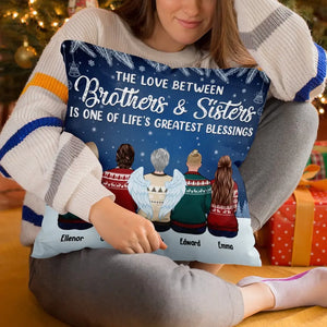 Le bonheur, c'est être entouré de sa famille - Coussin personnalisé pour la famille - Cadeau de Noël pour les membres de la famille