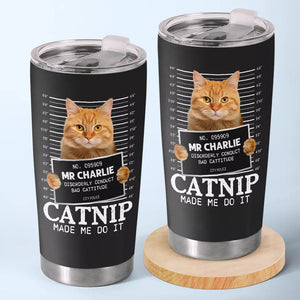 Photo personnalisée « Catnip Made Me Do It » – Gobelet personnalisé pour chat – Cadeau pour propriétaires et amoureux des animaux